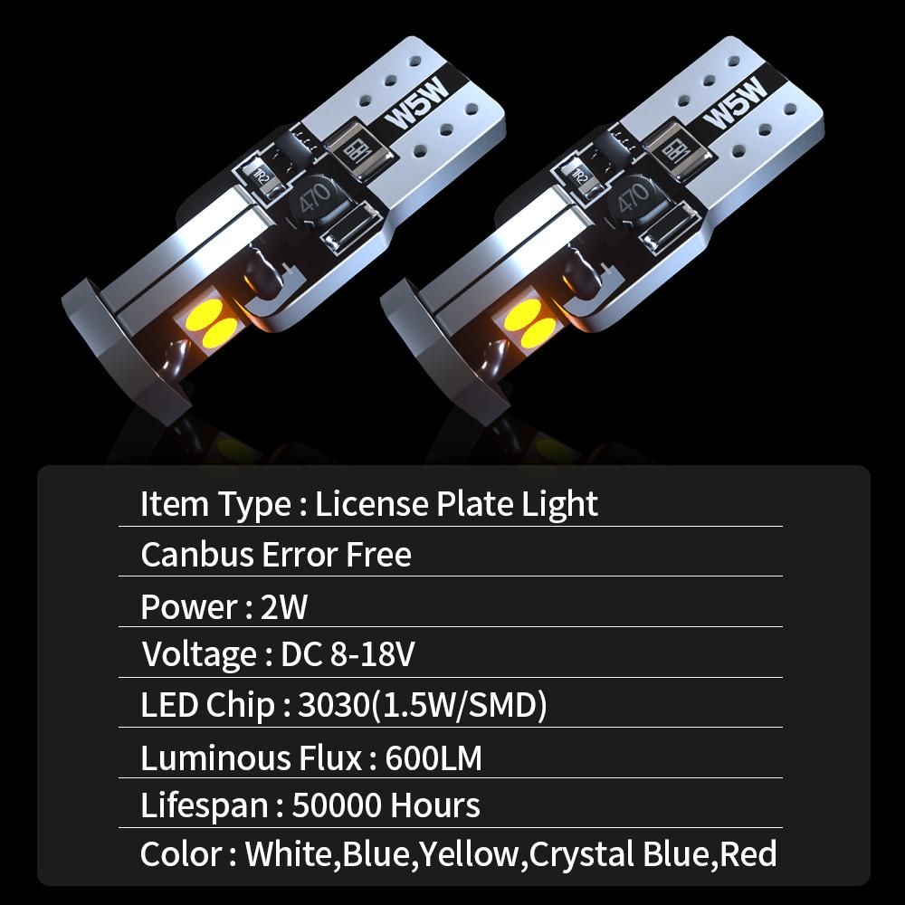 2pcs LED License Plate Light Bulb Accessories For Kia Rio 2000- 2007 2008 2009 2010 2011 2012 2013 2014 2015 2016 2017 2018