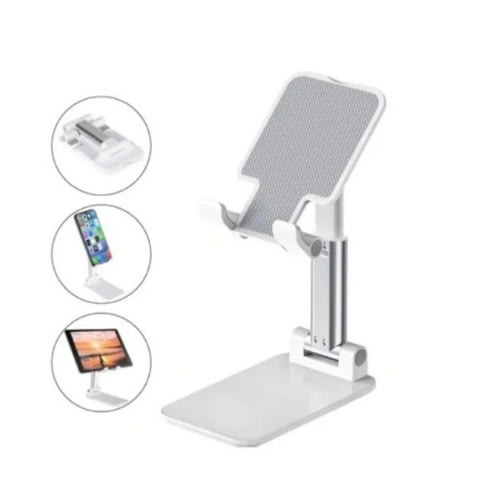 Adjustable Foldable Cell Phone/ Tablet Stand- White