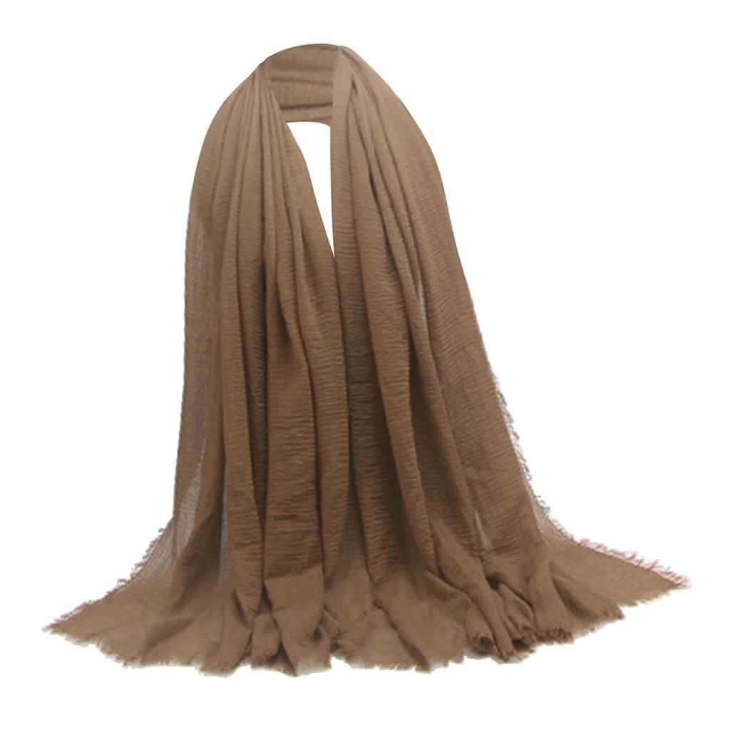 Women's Stylish  Long Scarf Hijab Shawl Brown