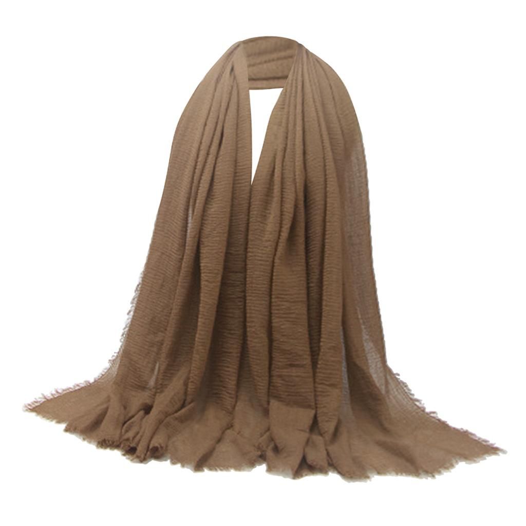 Women's Stylish  Long Scarf Hijab Shawl Brown