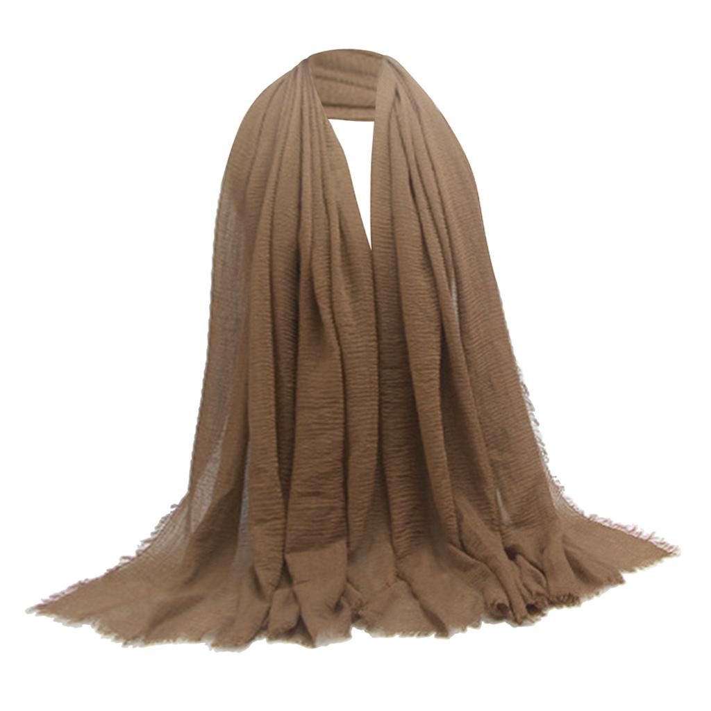 Women's Stylish  Long Scarf Hijab Shawl Brown