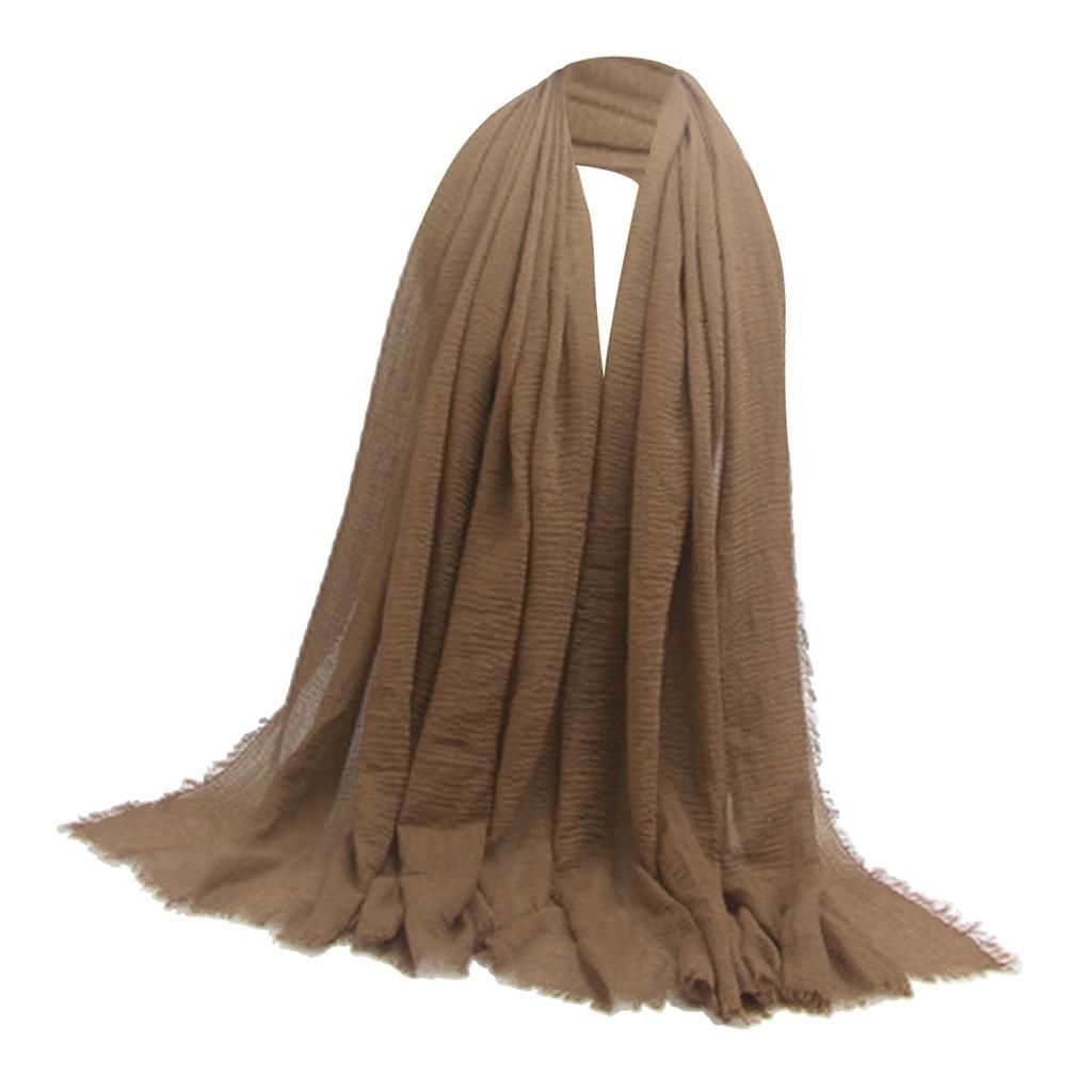 Women's Stylish  Long Scarf Hijab Shawl Brown