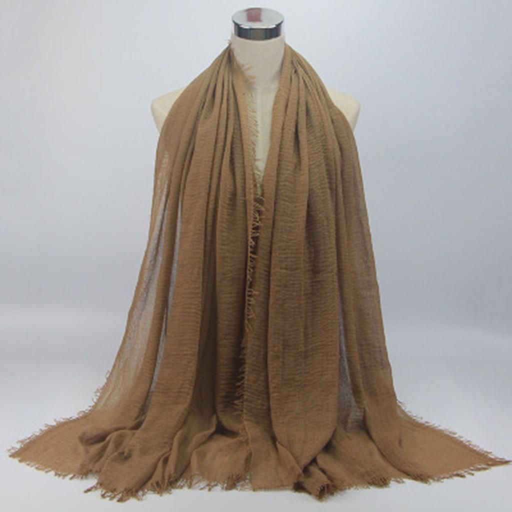 Women's Stylish  Long Scarf Hijab Shawl Brown