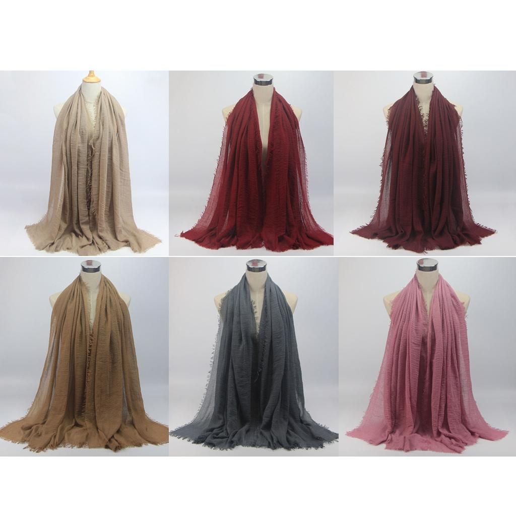 Women's Stylish  Long Scarf Hijab Shawl Brown