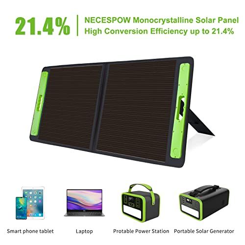 NECESPOW 100W Portable Solar Panel For Solar GeneratorPower
