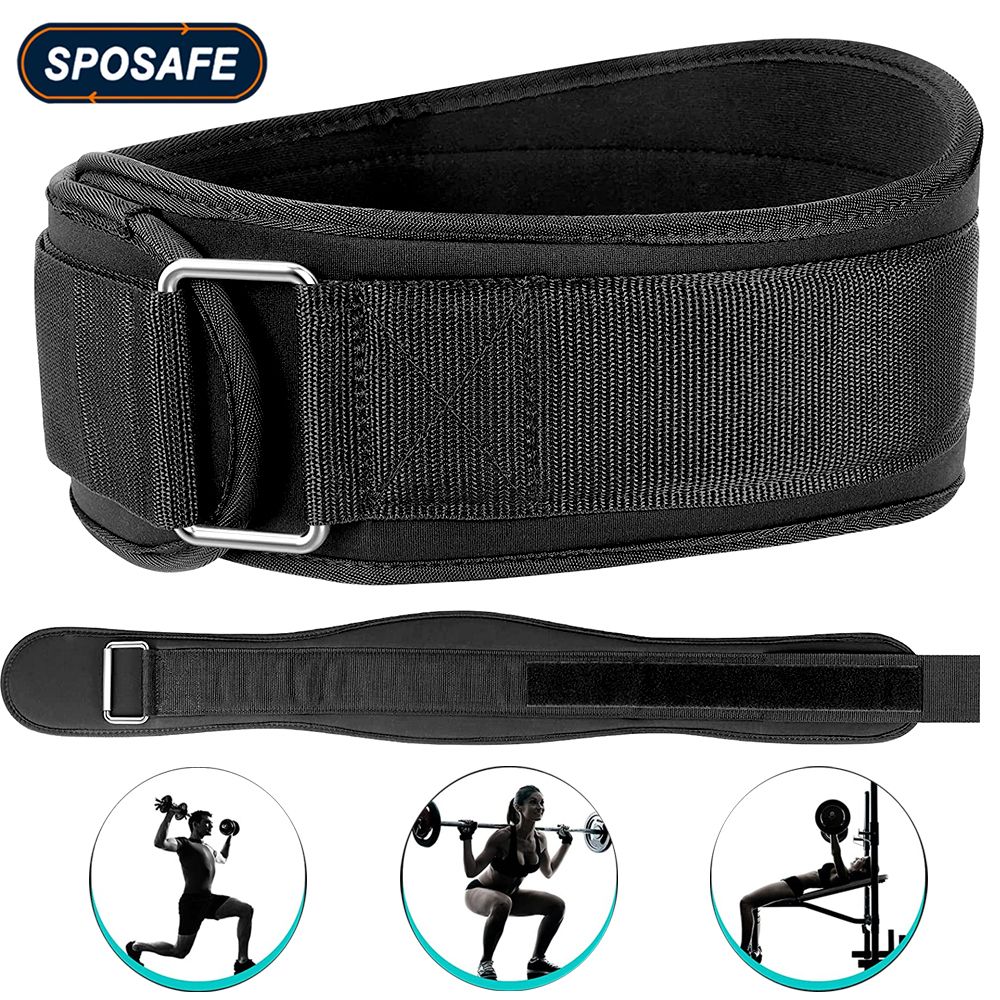 (Black)Weight Lifting Belt Back Support Workout Belt With Metal Buckle For Men Women Gym Squat JIN