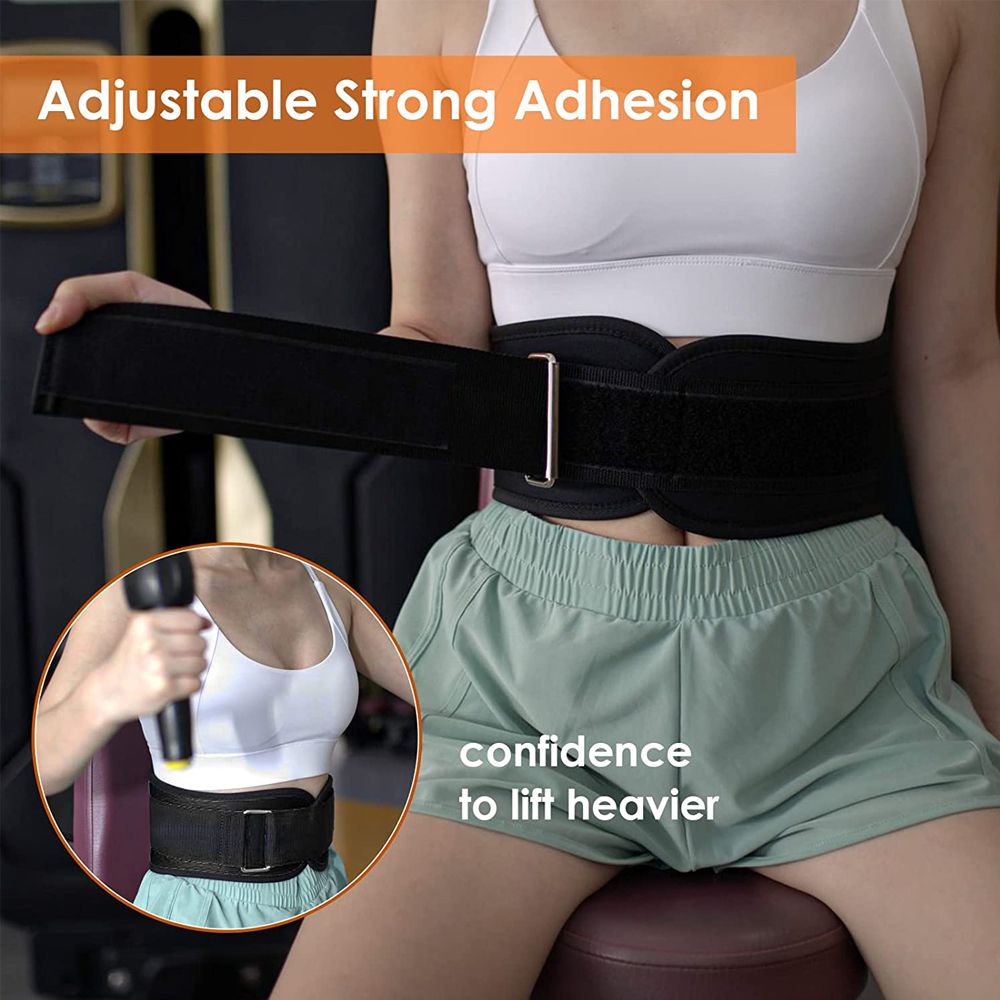 (Black)Weight Lifting Belt Back Support Workout Belt With Metal Buckle For Men Women Gym Squat JIN