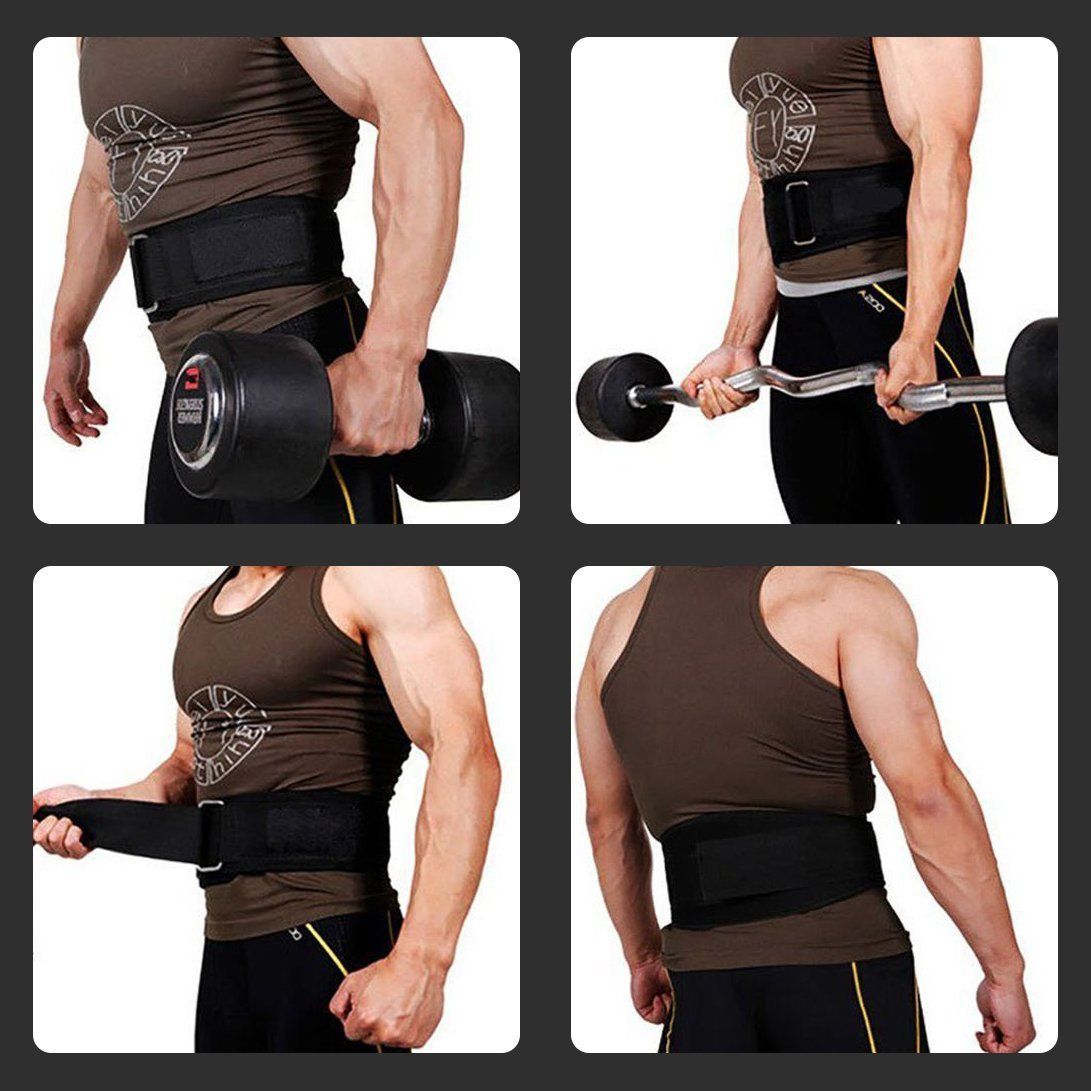 (Black)Weight Lifting Belt Back Support Workout Belt With Metal Buckle For Men Women Gym Squat JIN