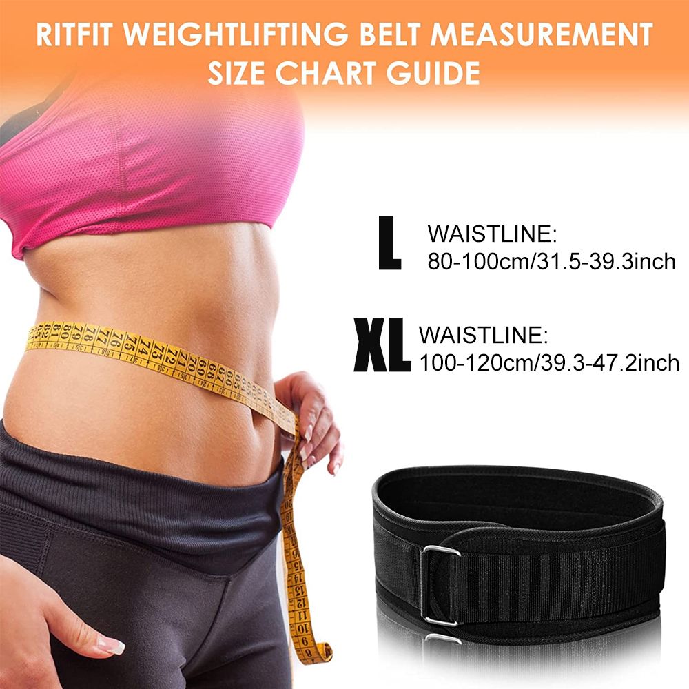 (Black)Weight Lifting Belt Back Support Workout Belt With Metal Buckle For Men Women Gym Squat JIN