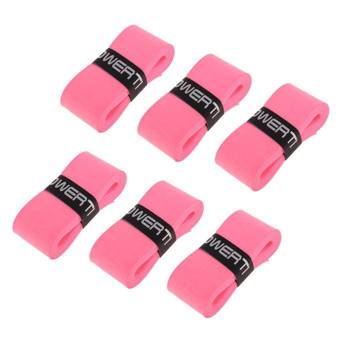6x Replacement Anti-slip Sports Tennis Badminton Racket Band Grip Pink