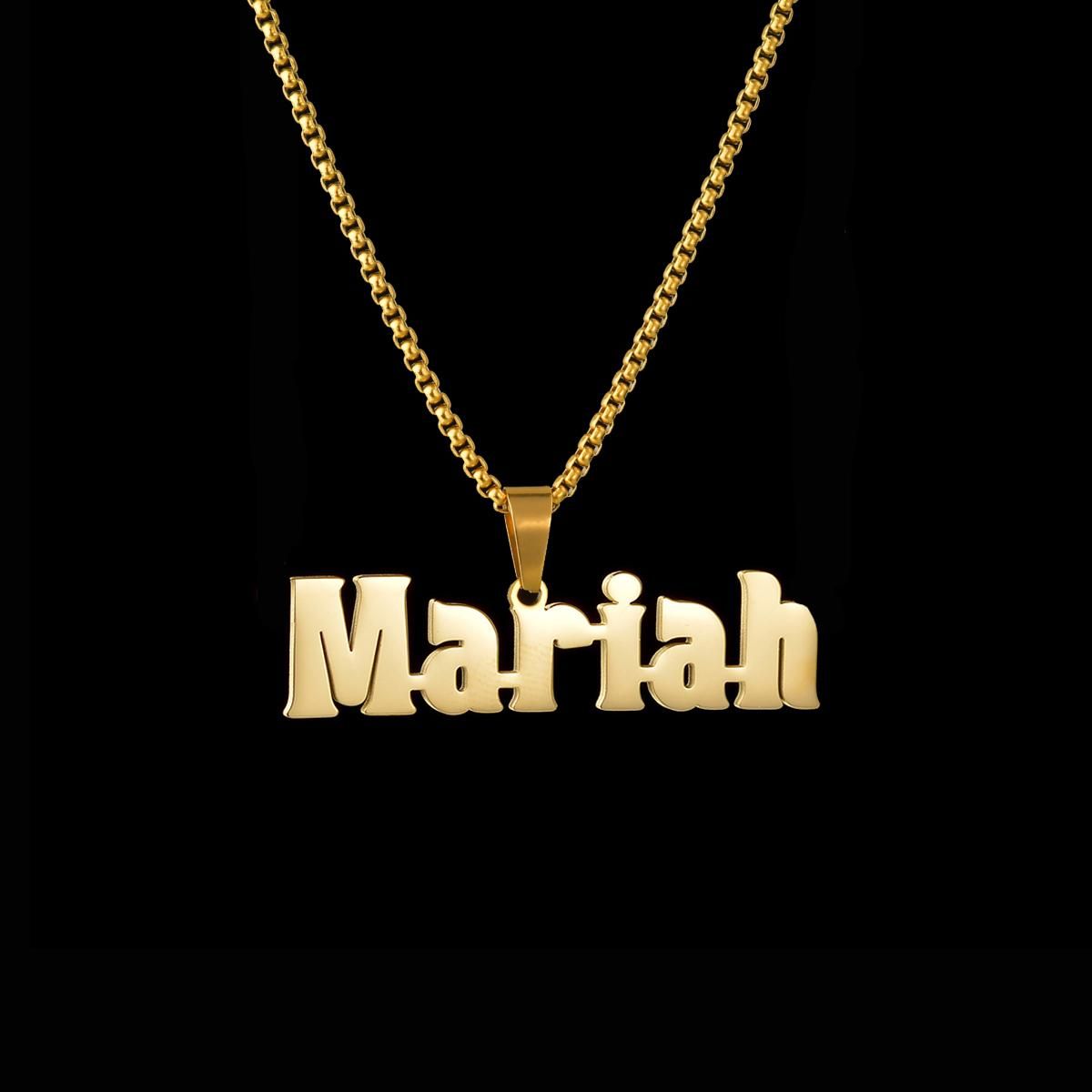 Atoztide Personalized Custom Name Pendant Necklace Stainless Steel Detachable Cuban Thick Chain for Men Women Jewelry Gift