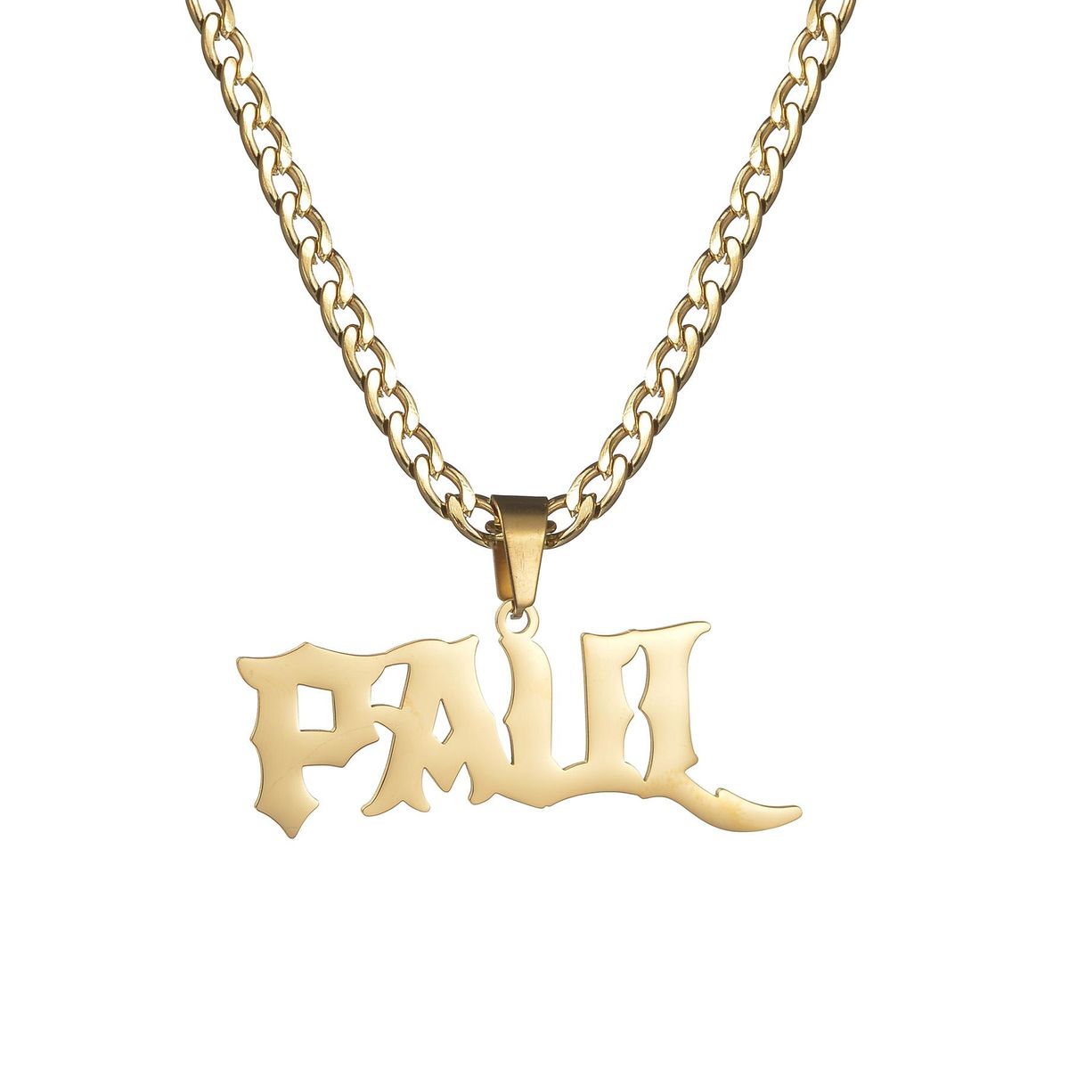 Atoztide Personalized Custom Name Pendant Necklace Stainless Steel Detachable Cuban Thick Chain for Men Women Jewelry Gift