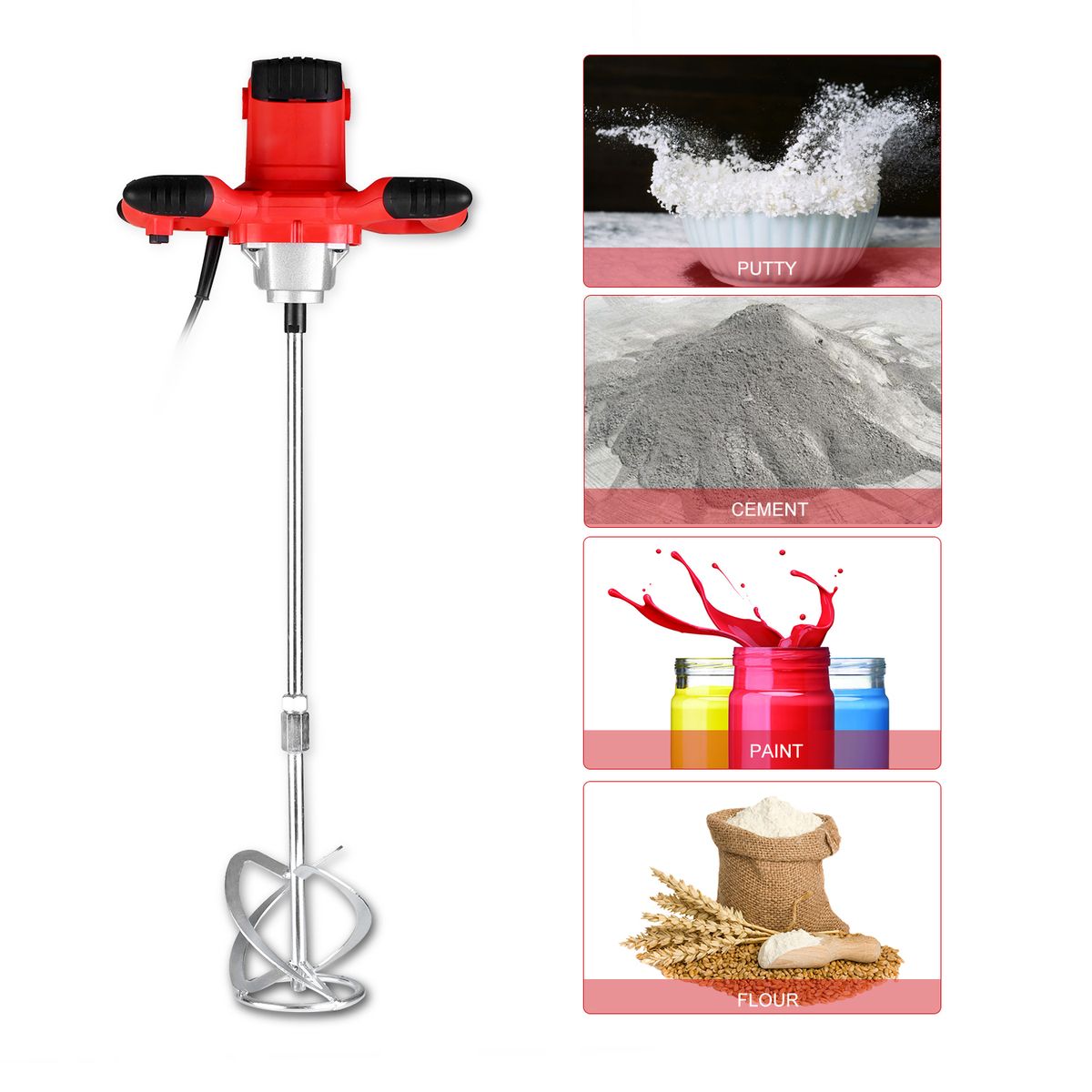 2100W Electric Cement Mixer Stirrer 6-Speed Handheld