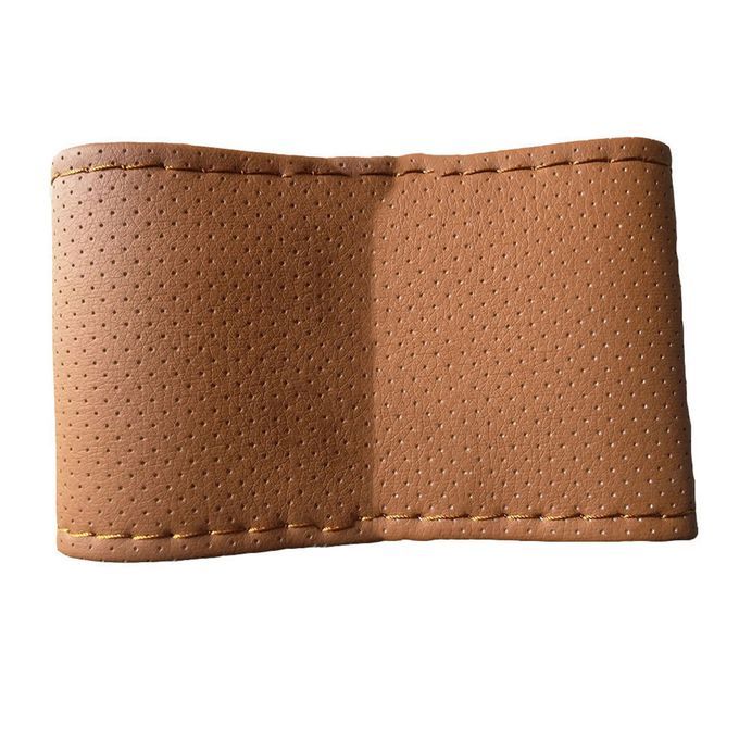 DIY Stitching Soft Faux Leather Car Steering-Dark Brown