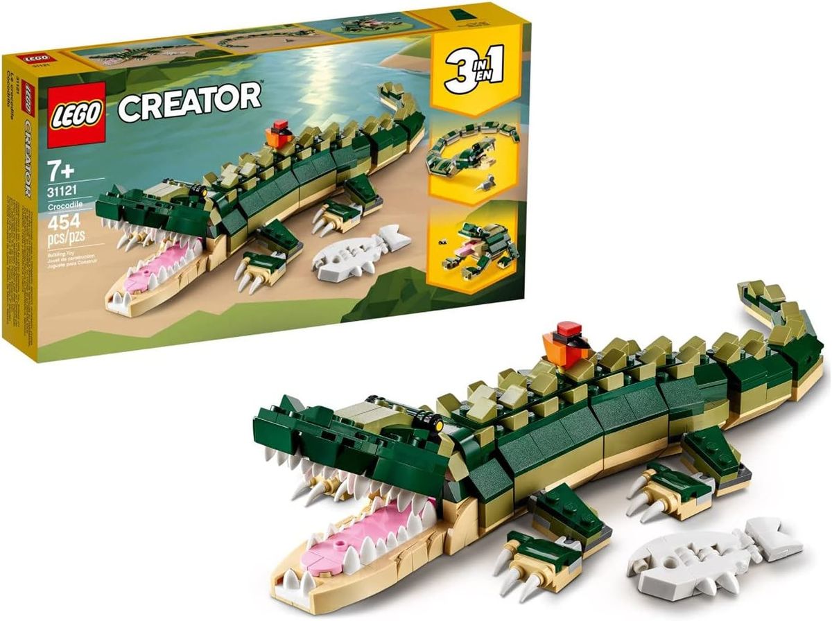 Creator 3in1 Crocodile 31121 Building Toy Featuring Wild Animal Toys For Kids (454 Pieces)
