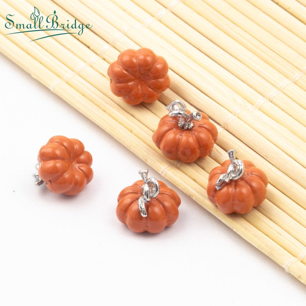 Halloween Alloy Pumpkin Beads Spray Paint For Jewelry