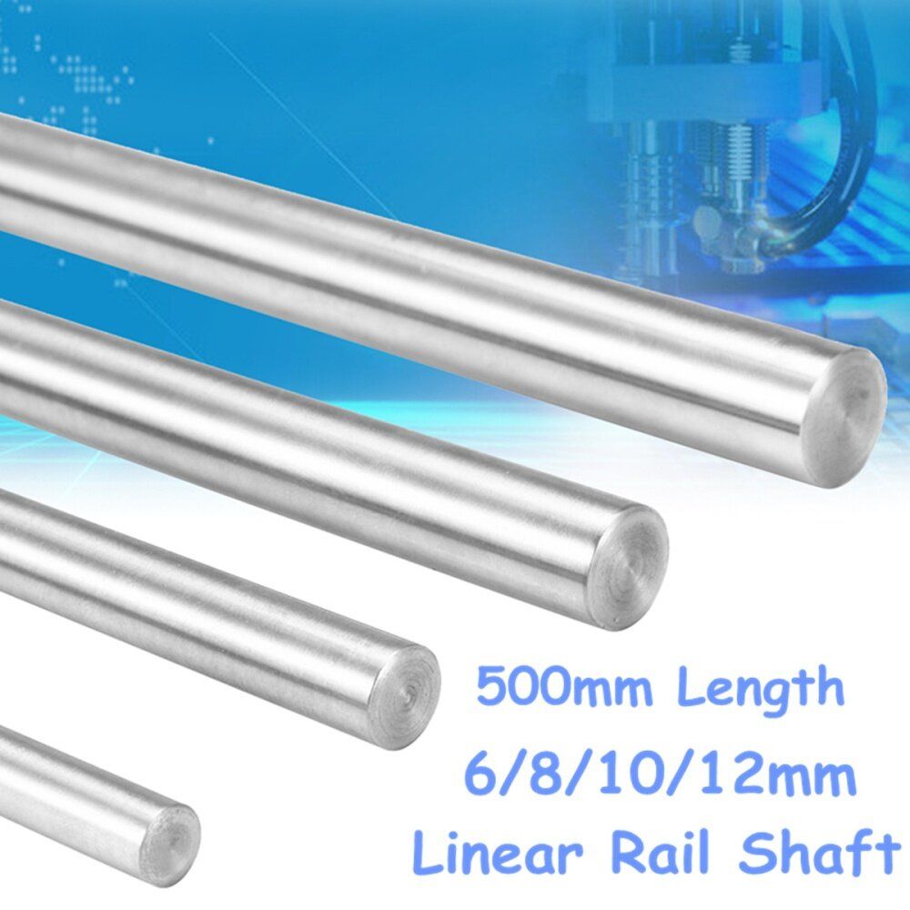 500mm Length 6/8/10/12mm Diameter 3D Printer Smooth Rod Steel Linear Rail Shaft 8mm
