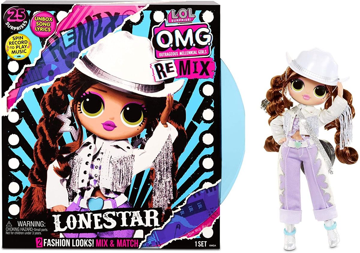 OMG Remix Lonestar Fashion Doll, Plays Music With Extra Outfit, 25 Surprises
