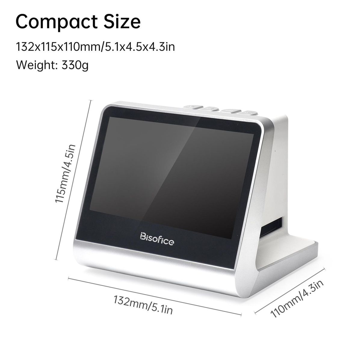 Bisofice Film and Slide Scanner for 135 Film(36*24mm)/126KPK /110 Film/Super8/ Monochrome/Slide to Digital JPEG Photos Built-in 16GB Memory 5'' LCD Screen Free APP Support Connect with PC Compute TV Compatible with Windows XP