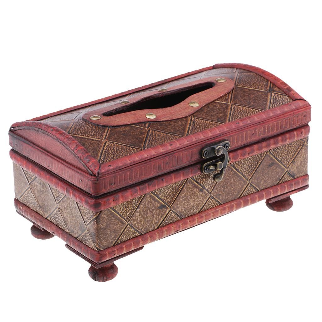 Retro Tissue Box Cover Toilet Paper Holder For Home Office Car Plaid