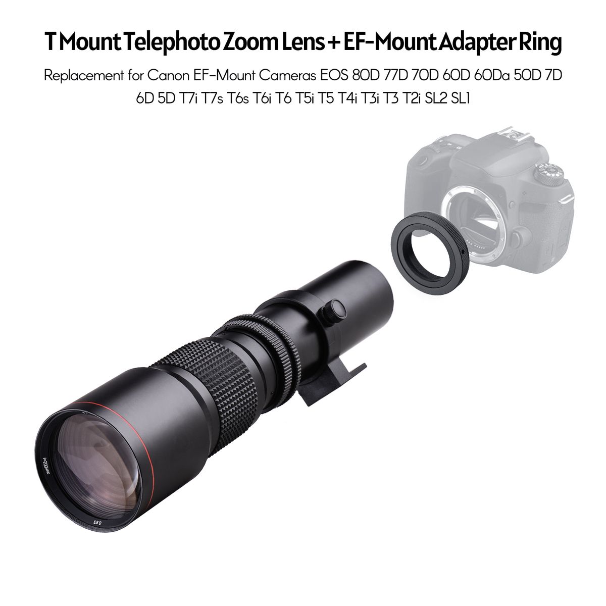 500mm F/8.0-32 Multi Coated Super Telephoto Lens Manual Zoom