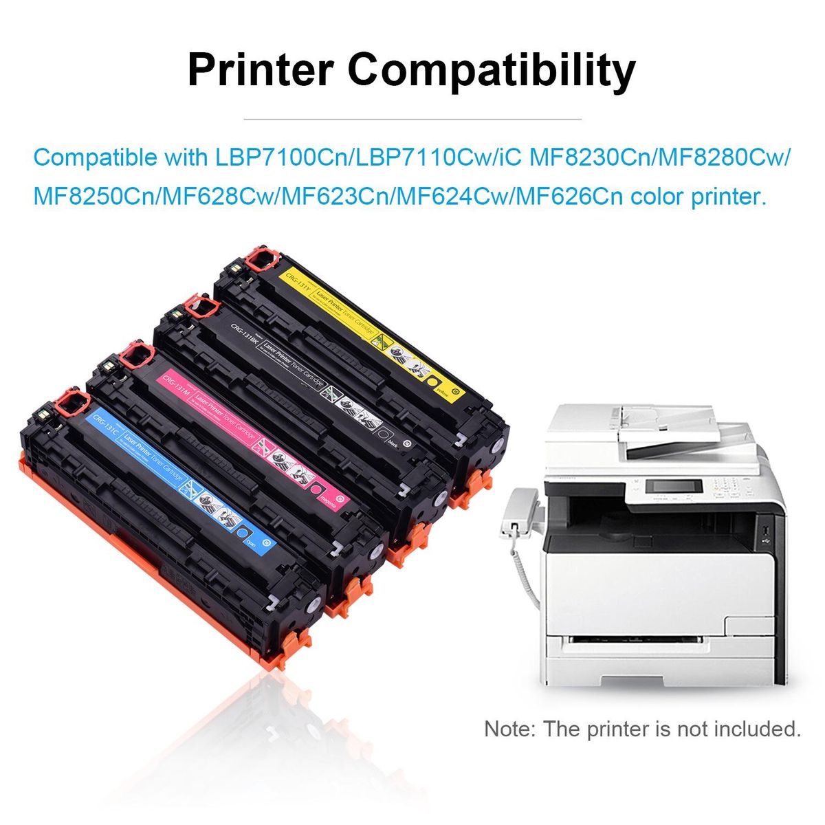 Compatible Toner Cartridge Replacement for CRG-131 Toner with Chip Compatible with LBP7100Cn/LBP7110Cw/iC MF8230Cn/MF8280Cw/MF8250Cn/MF628Cw/MF623Cn/MF624Cw/MF626Cn Printer(Cyan,1 Pack)