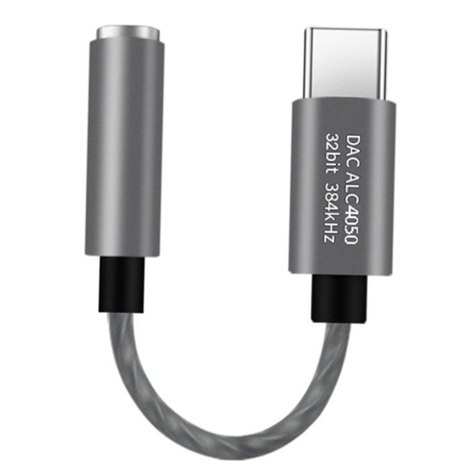 USB C To 3.5mm USB C To Mic Jack Audio Adapter For Smartphones Grey