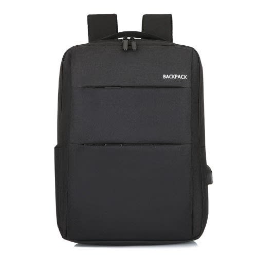Laptop Backpack With Usb Cable - Black