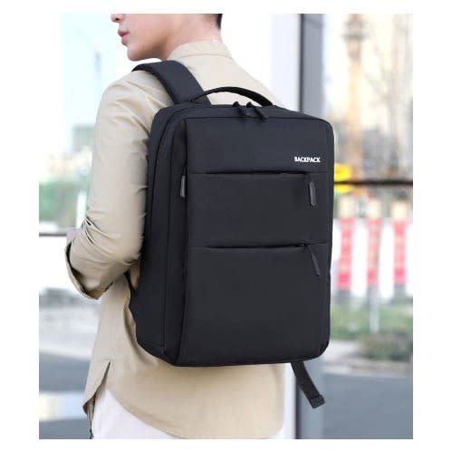 Laptop Backpack With Usb Cable - Black