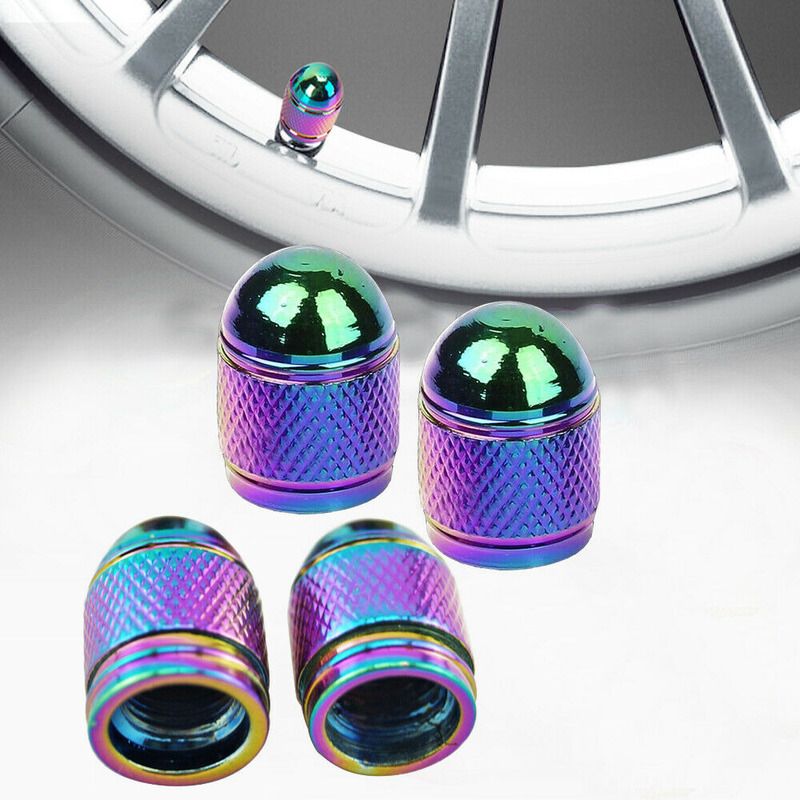 4Pcs Bullet Styling Aluminum Tire Rim Valve Caps Car Bike