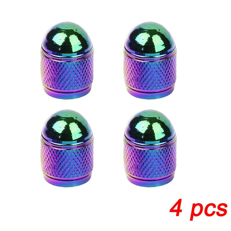 4Pcs Bullet Styling Aluminum Tire Rim Valve Caps Car Bike