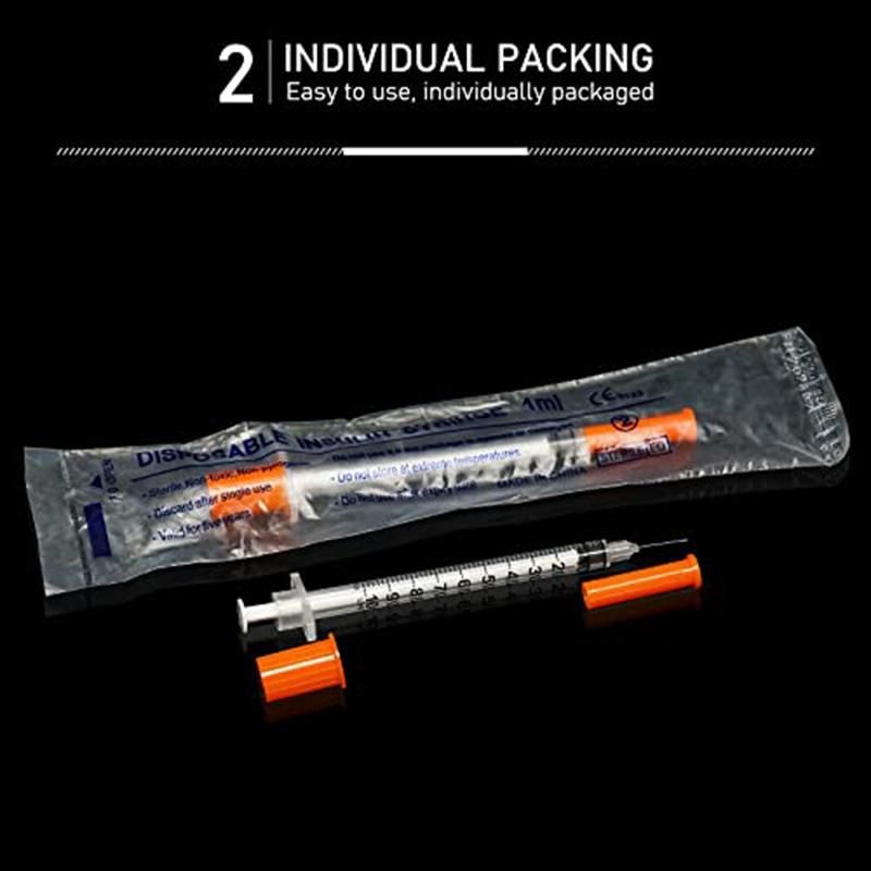 Insnlin Syringe with Needle 30G 1Ml/Cc 1/2-Inch (13Mm)
