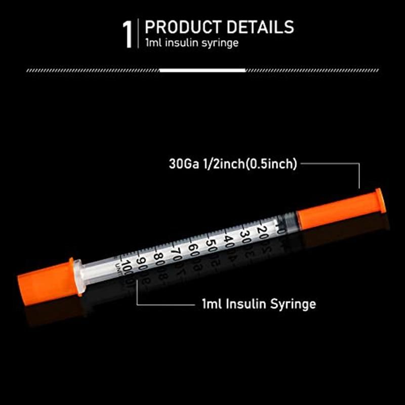 Insnlin Syringe with Needle 30G 1Ml/Cc 1/2-Inch (13Mm)