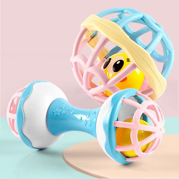 2 Pieces Infant Baby Rattle 0-36 Months Kids Grasp Shaker Bell Sound