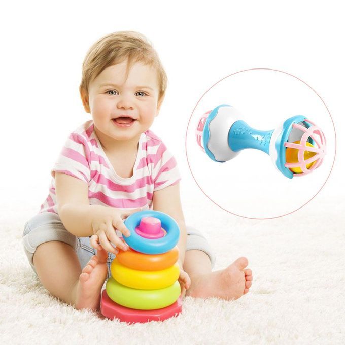 2 Pieces Infant Baby Rattle 0-36 Months Kids Grasp Shaker Bell Sound