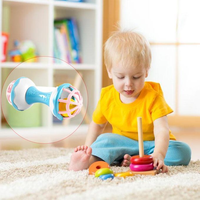 2 Pieces Infant Baby Rattle 0-36 Months Kids Grasp Shaker Bell Sound