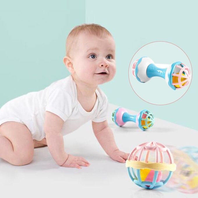 2 Pieces Infant Baby Rattle 0-36 Months Kids Grasp Shaker Bell Sound