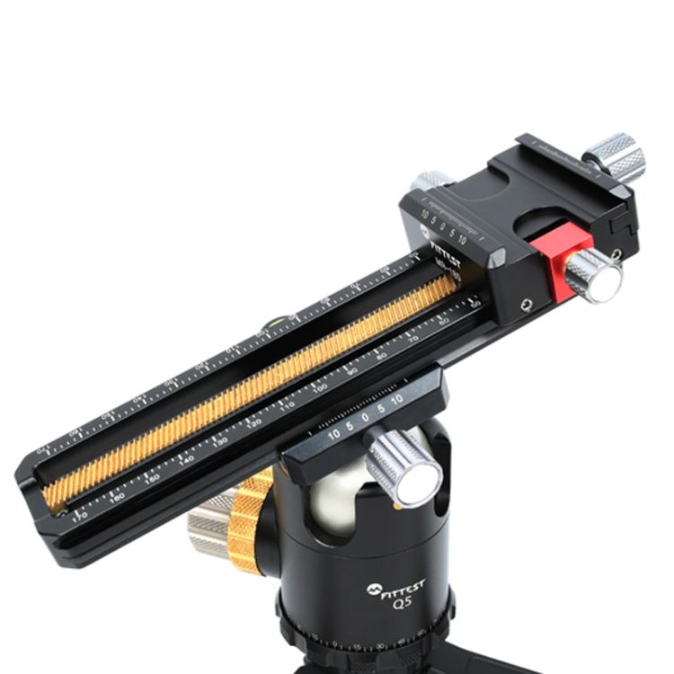 2-way Macro Rail Slider Tripod Head Quick Release Plate Holder