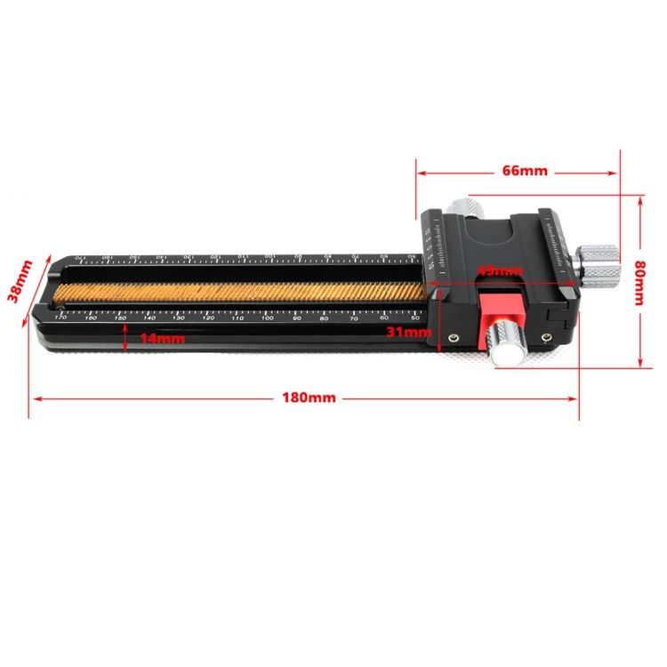 2-way Macro Rail Slider Tripod Head Quick Release Plate Holder