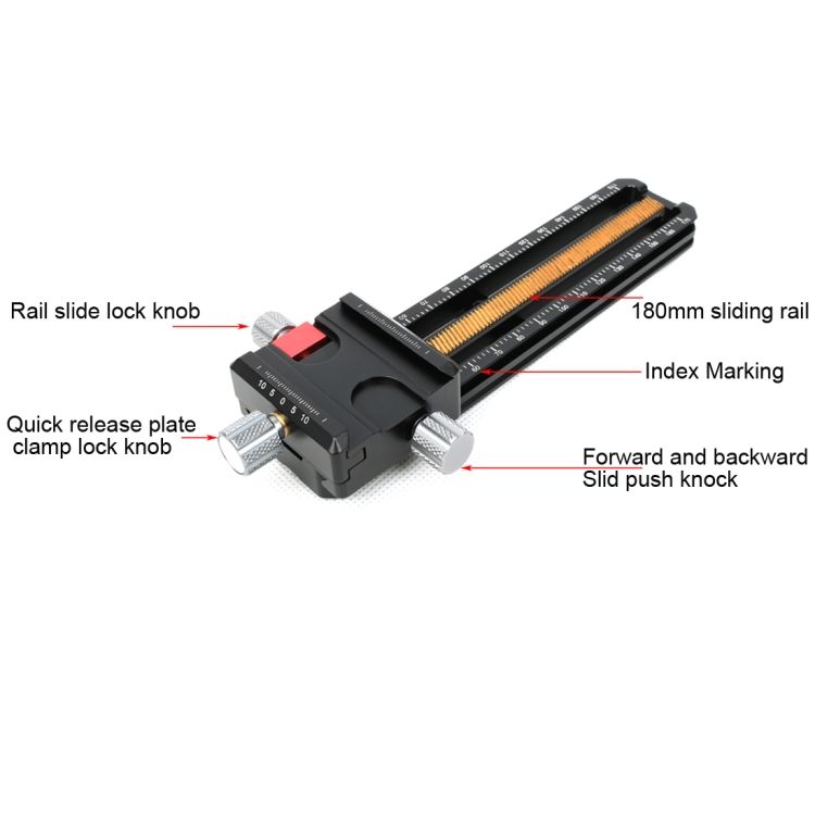 2-way Macro Rail Slider Tripod Head Quick Release Plate Holder