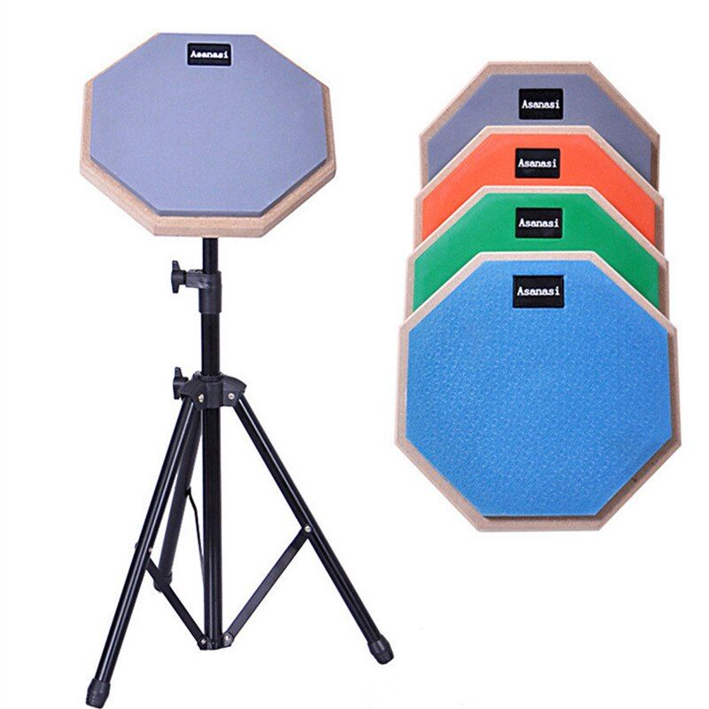 8 Inch Fashion Practice Training Rubber Wooden Dumb Drum Pad Instruments Accessories