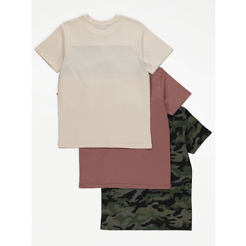 Unlimited Vibes Camouflage Print T-shirts- 3 Pieces