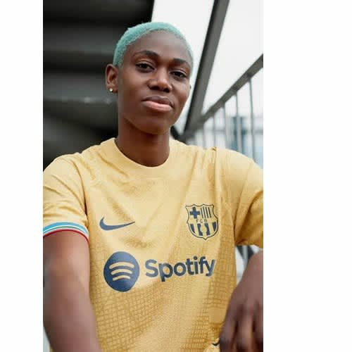 Lady's Official Barcelona Fc Away Jersey - Gold