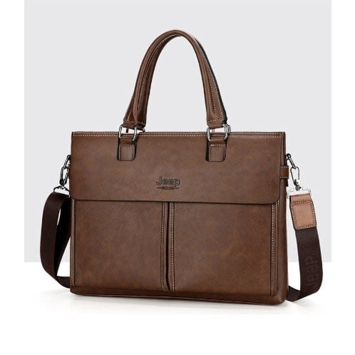 Jeep Laptop Split Leather Briefcase