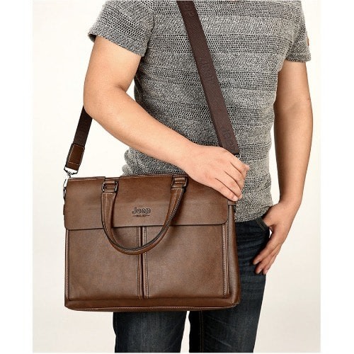 Jeep Laptop Split Leather Briefcase