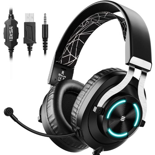 Gaming Headset With Noise Cancelling Mic & Rgb Light