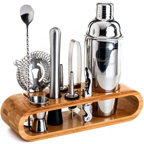 Mixology Bartender Kit: 10-piece Bar Tool Set With Stylish Bamboo Stand