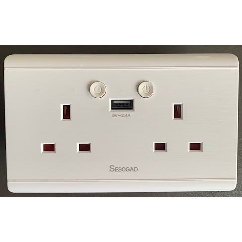 Sesogad Wifi Double Socket - White
