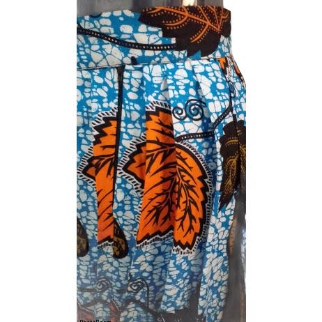 Ankara Pleated Midi Skirt - Multicolour