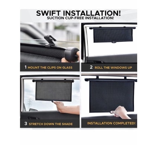 2 Pieces Sun Blind Automatic Retractable Sunshade For All Cars